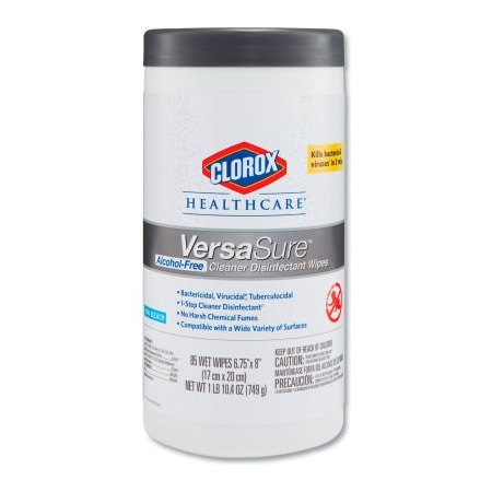 Clorox Clorox Healthcare Versasure Cleaner Disinfectant Wipes, 6-3/4" X 8", White, 85 Towels/Can 31757EA